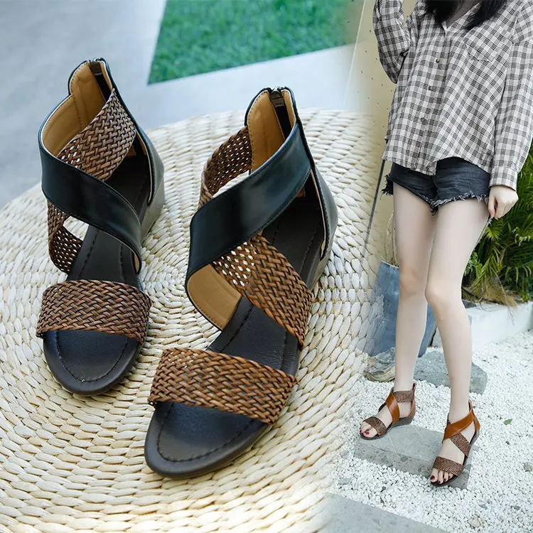 Retro Ethnic Style Summer Thick Bottom Sandals Fashion Hollow Cross Braided Sandal Beach Women's Party Sandals
Retro Ethnic Style Summer Thick Bottom Sandals Fashion Hollow Cross Braided Sandal Beach Women's Party Sandals