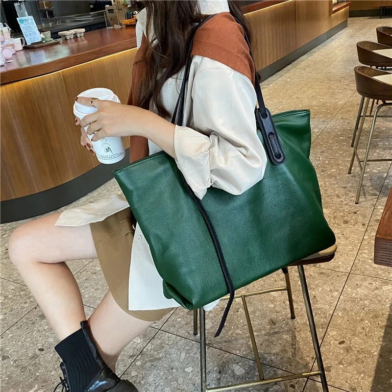 2021 Genuine Advanced Leather Hand Bag Women's Handbag Large Boston Bag All-match Female Shoulder Bag Luxury Casual Tote Bags
2021 Genuine Advanced Leather Hand Bag Women's Handbag Large Boston Bag All-match Female Shoulder Bag Luxury Casual Tote Bags