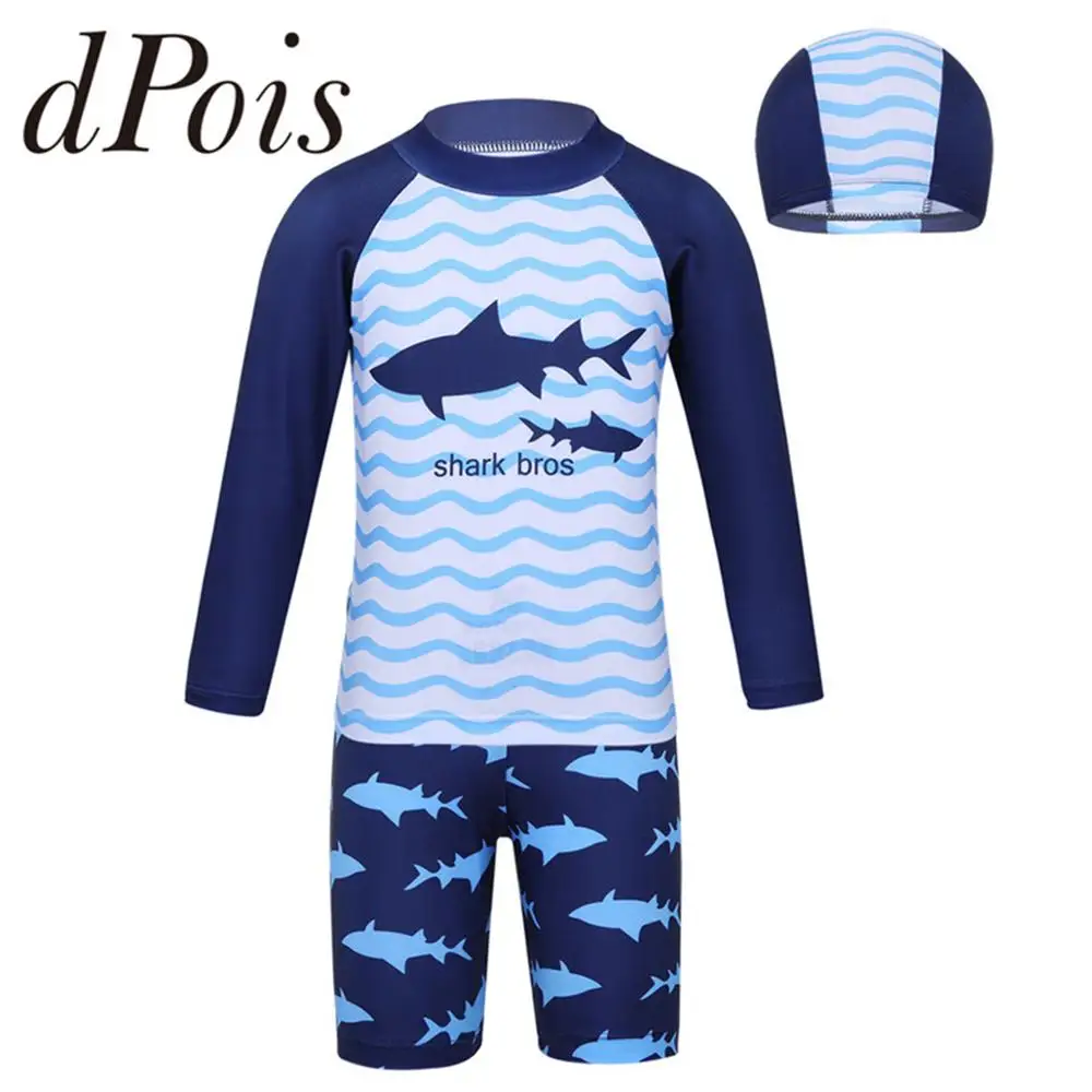 Kids Boys Beach Swimsuit Set Tankini Long Sleeves Shark Pattern Tops with Bottoms Swim Cap Set Swimwear Swimming Suit Sportswear
Kids Boys Beach Swimsuit Set Tankini Long Sleeves Shark Pattern Tops with Bottoms Swim Cap Set Swimwear Swimming Suit Sportswear