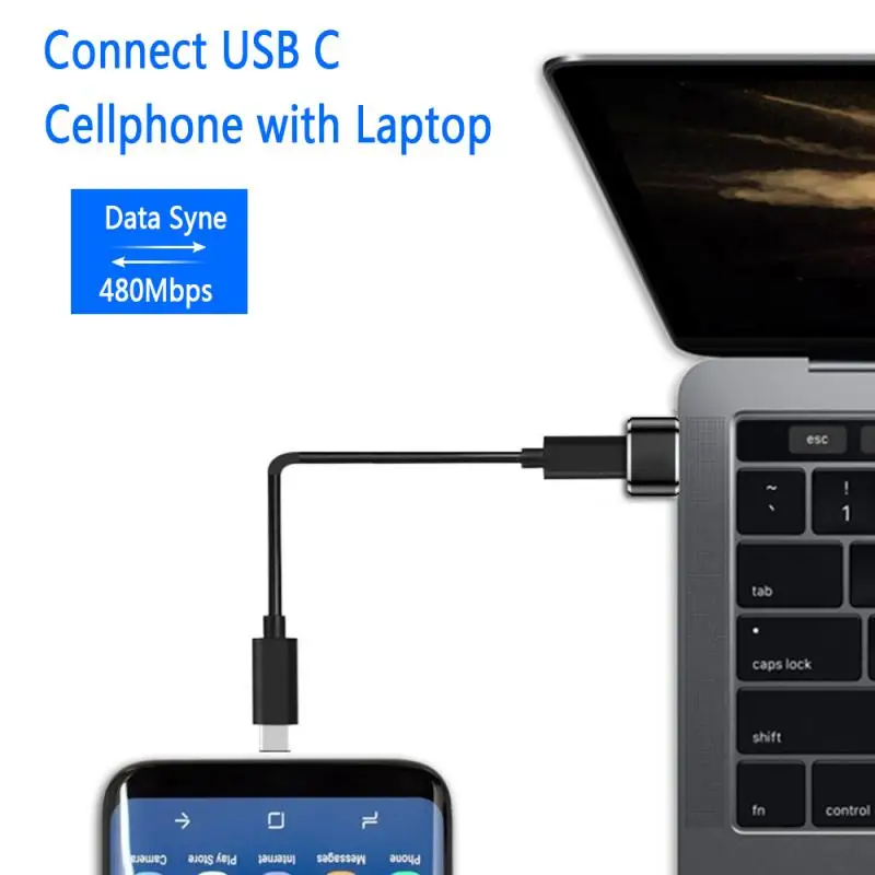 Переходник USB на Type-C адаптер 2 0 штекер портативный для компьютера и телефона