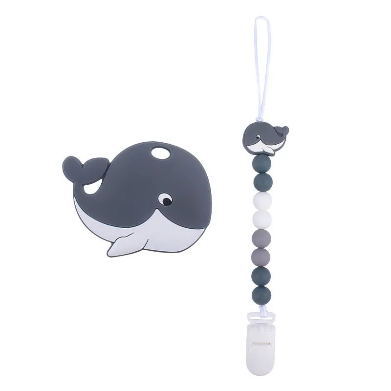Whale Shaped Teether Silicone Beads Pacifier Chain Baby Teething DIY Nursing Pacifier Clips Holder Baby Shower Gift
Whale Shaped Teether Silicone Beads Pacifier Chain Baby Teething DIY Nursing Pacifier Clips Holder Baby Shower Gift