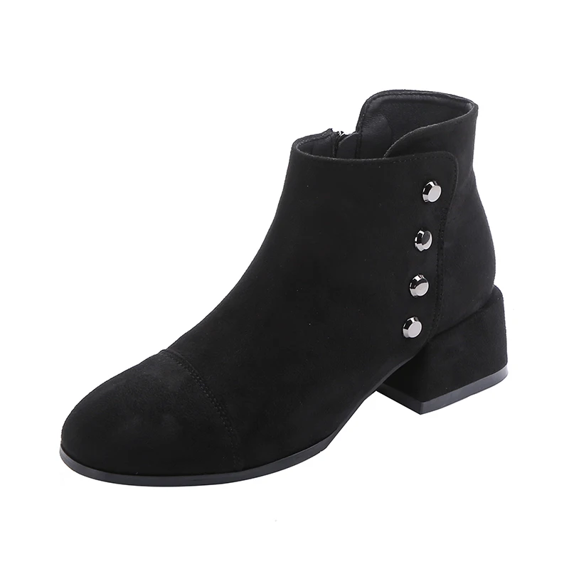 Hjwsfdcai Round Toe Chunky Heel Zipper Women Short Boots Ladies Platform Rivets Decor Suede Ankle Shoe Comfortable Femmes Bottes
Hjwsfdcai Round Toe Chunky Heel Zipper Women Short Boots Ladies Platform Rivets Decor Suede Ankle Shoe Comfortable Femmes Bottes