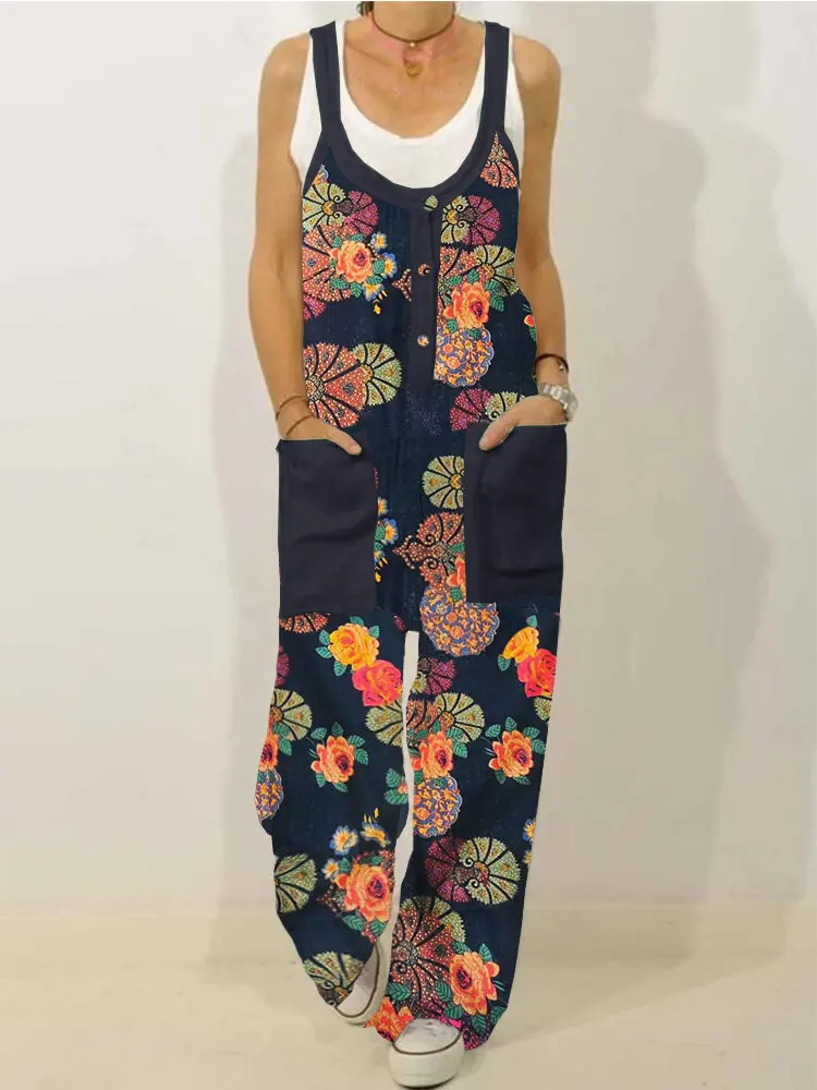 Lugentolo Plus Size Printed Overalls Women Cotton and Linen Casual Loose Spring Summer Fashion Jumpsuits
Lugentolo Plus Size Printed Overalls Women Cotton and Linen Casual Loose Spring Summer Fashion Jumpsuits