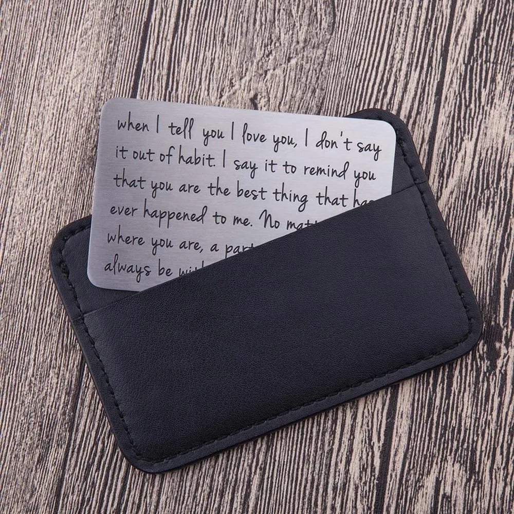Fashion Wallet Insert Card for Men Husband From Wife Girlfriend Boyfriend Birthday Gifts for Groom Bride Him 
Fashion Wallet Insert Card for Men Husband From Wife Girlfriend Boyfriend Birthday Gifts for Groom Bride Him