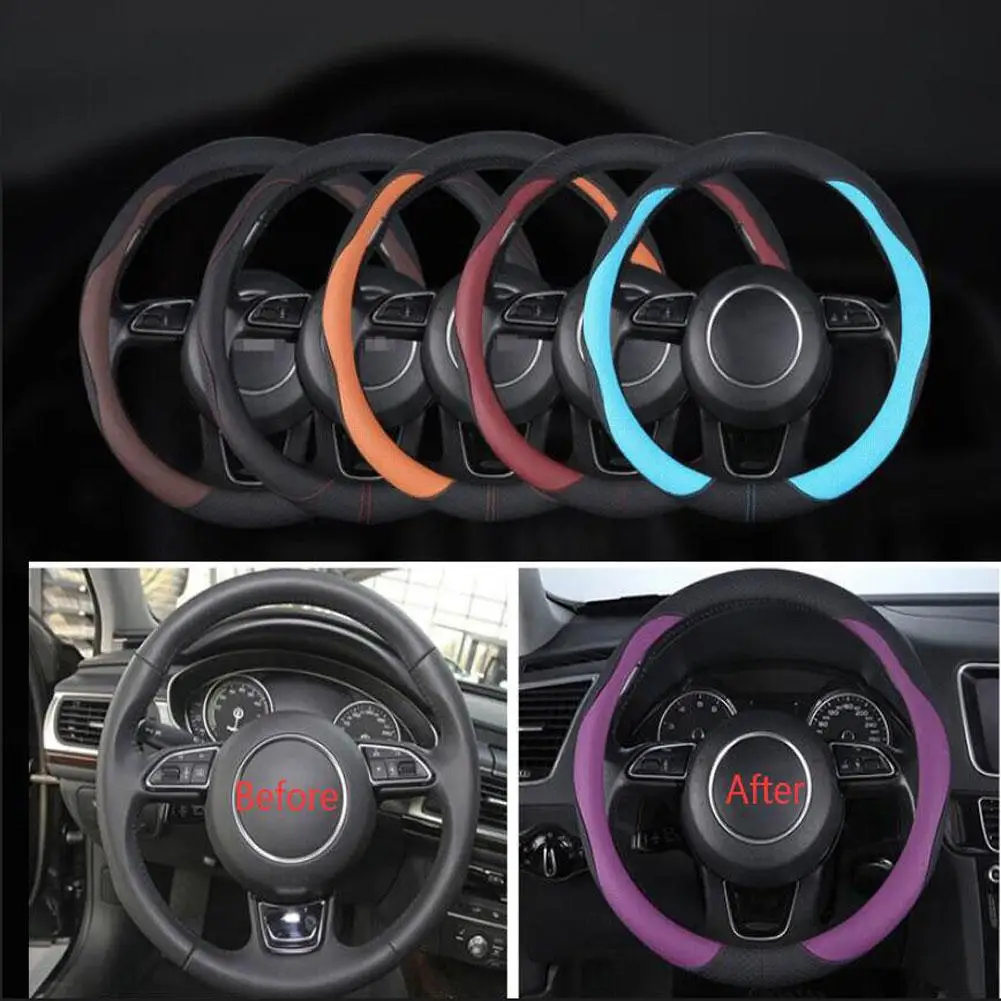 Car Steering Wheel Cover Breathable Anti Slip PU Steering Covers Suitable 37-38cm Auto steering wheel protective Decoration
Car Steering Wheel Cover Breathable Anti Slip PU Steering Covers Suitable 37-38cm Auto steering wheel protective Decoration