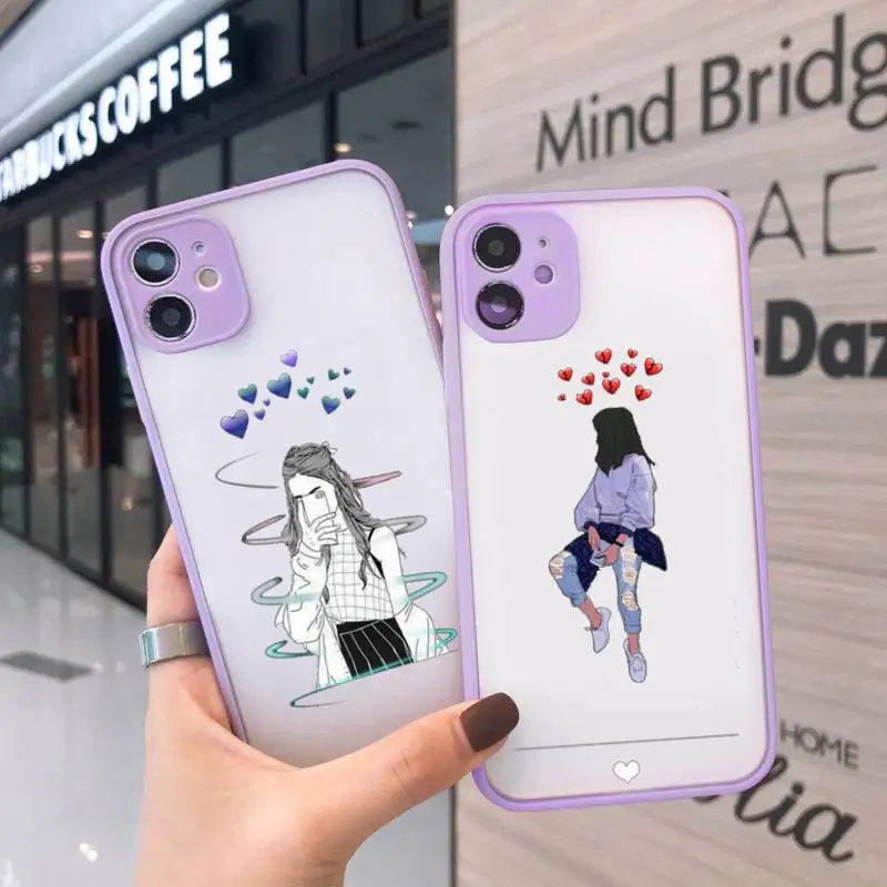ins heart senior boys and girls Phone Case For iPhone 12 11 Mini Pro XR XS Max 7 8 Plus X Matte transparent Purple Back Cover
ins heart senior boys and girls Phone Case For iPhone 12 11 Mini Pro XR XS Max 7 8 Plus X Matte transparent Purple Back Cover
