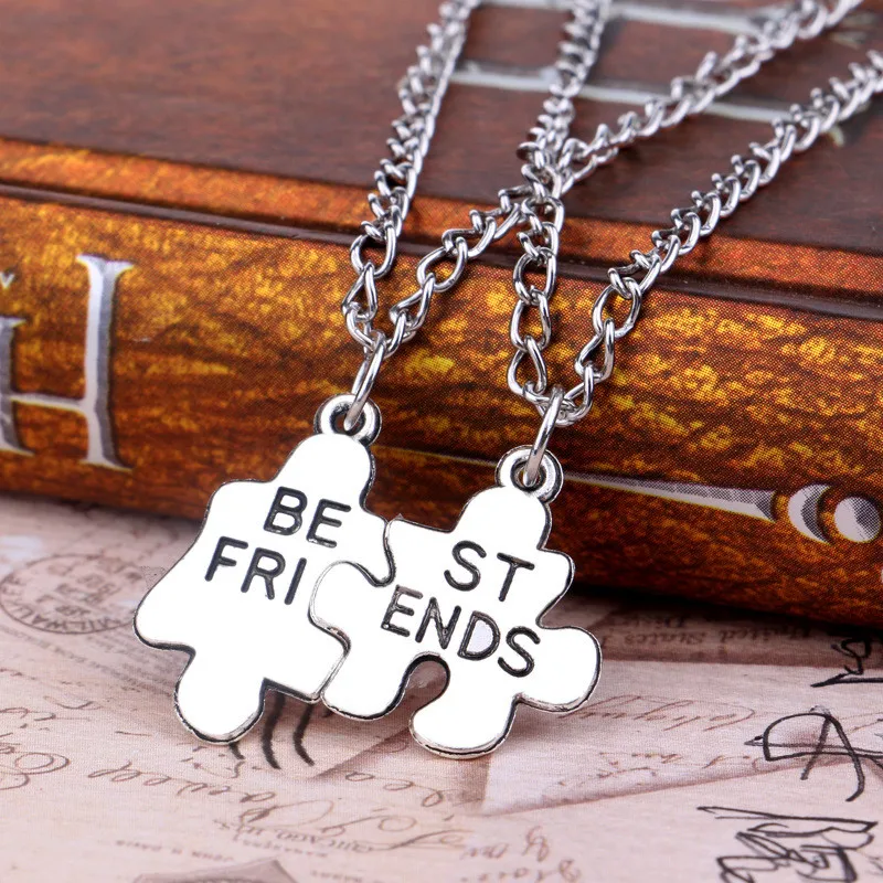 Best Friends Forever Necklaces 2 Puzzle Pendant Couple Necklace For BFF Heart Cut Off Friendship Jewelry Hot Christmas Gift
Best Friends Forever Necklaces 2 Puzzle Pendant Couple Necklace For BFF Heart Cut Off Friendship Jewelry Hot Christmas Gift