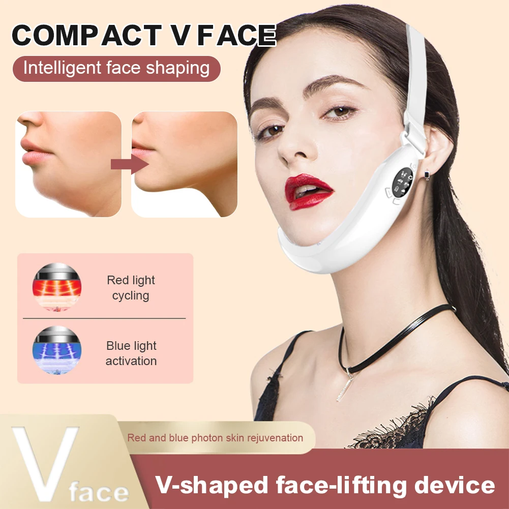 V-Face Shaping Massager Electric Facial Lifting Belt with Red Blue Ray Double Chin Reducer for Lifting and Tightening Skin Care
V-Face Shaping Massager Electric Facial Lifting Belt with Red Blue Ray Double Chin Reducer for Lifting and Tightening Skin Care