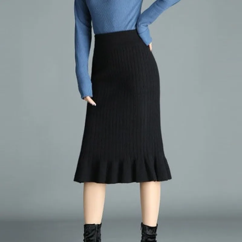 Women Skirts High Waist Mermaid Knitted Skirt Sexy Solid Plus Size Elegant Streetwear Female Korean Style Leisure Trendy Ulzzang
Women Skirts High Waist Mermaid Knitted Skirt Sexy Solid Plus Size Elegant Streetwear Female Korean Style Leisure Trendy Ulzzang