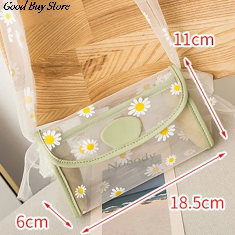 Daisies Embroidery Jelly Bag Women Handbag Mini Lace Flower Shoulder Pouch Totes Elegant Girls Daisy Transparent PVC Bucket Bags
Daisies Embroidery Jelly Bag Women Handbag Mini Lace Flower Shoulder Pouch Totes Elegant Girls Daisy Transparent PVC Bucket Bags