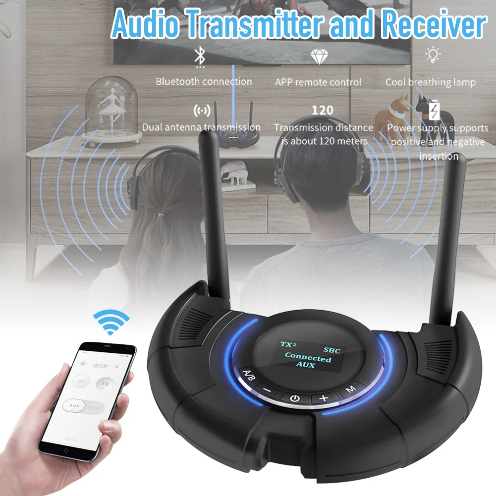 Bluetooth 5 0 адаптер аудио передатчик и приемник две антенны aptX низкая задержка для