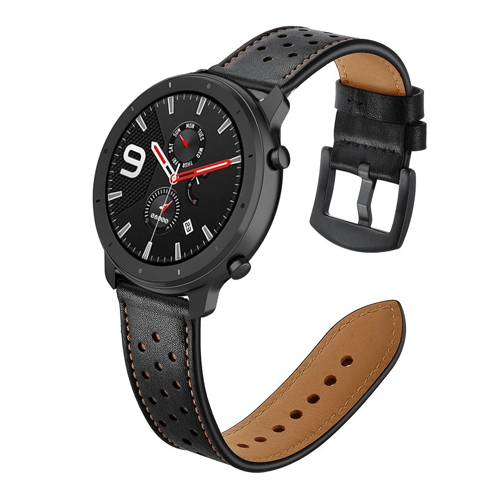 Модный ремешок для часов из телячьей кожи мужской Xiaomi Huami Amazfit GTR 47 мм 42