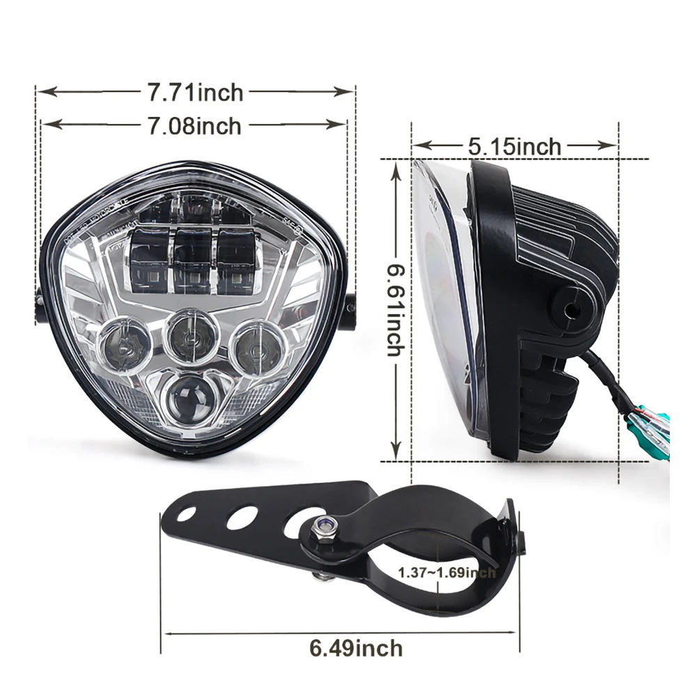 7inch Motorcycle LED Headlight Hi/Low Beam White&Red DRL with Universal Motorcycle Mounts Bracket Motorcycle Accessories
7inch Motorcycle LED Headlight Hi/Low Beam White&Red DRL with Universal Motorcycle Mounts Bracket Motorcycle Accessories