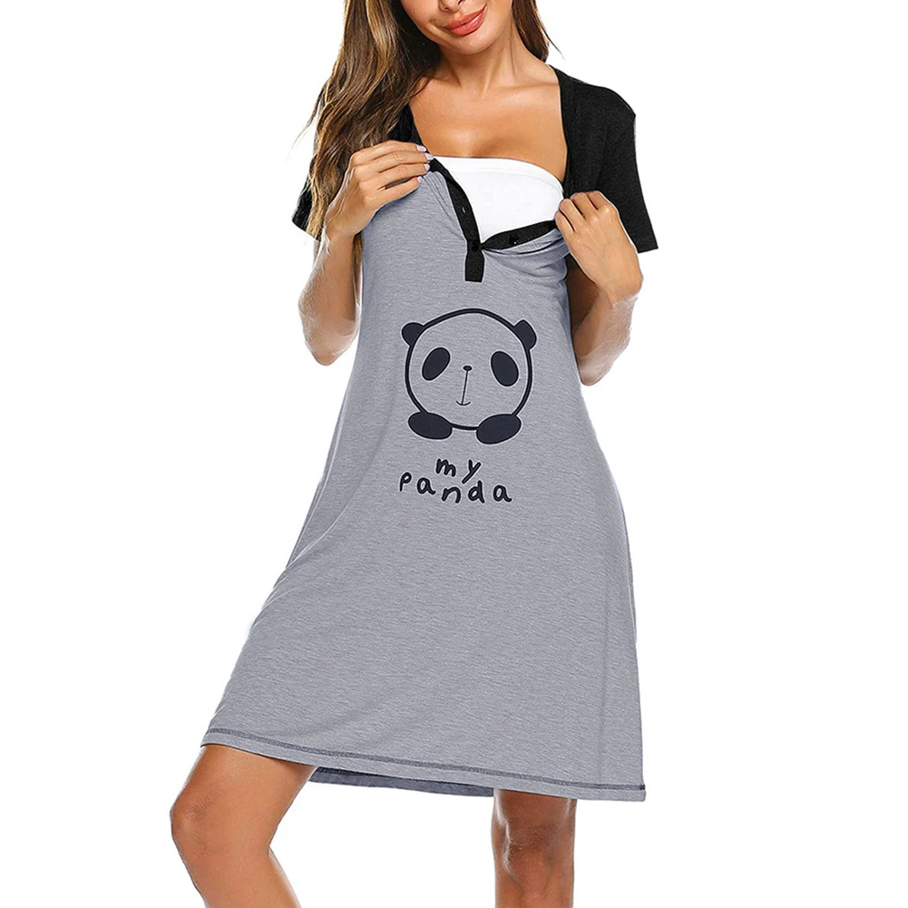 Women Round Neck Casual Cartoon Print Summer Soft Maternity Mother Pregnant Nightwear Breastfeeding Dress Nursing Short Sleeve
Women Round Neck Casual Cartoon Print Summer Soft Maternity Mother Pregnant Nightwear Breastfeeding Dress Nursing Short Sleeve