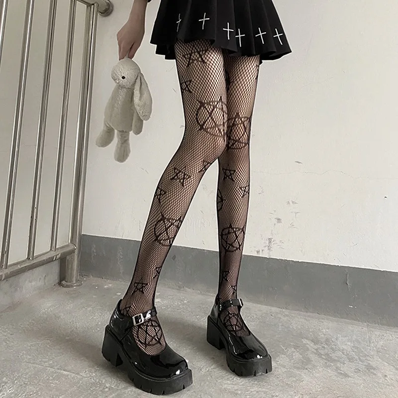 Women Girls Star Heart Print Black Pantyhose Gothic Tights Summer See-Through Ultra-Thin Silky Tights Japanese Lolita Stockings
Women Girls Star Heart Print Black Pantyhose Gothic Tights Summer See-Through Ultra-Thin Silky Tights Japanese Lolita Stockings