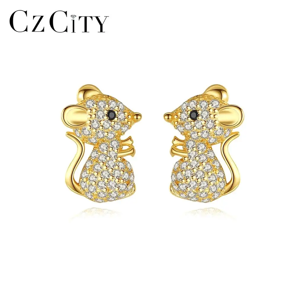 CZCITY Cute Small Mouse Animal CZ Earrings for Women Fine Jewelry 925 Sterling Silver Stud Earring Bijoux Femme Party Gift SE539
CZCITY Cute Small Mouse Animal CZ Earrings for Women Fine Jewelry 925 Sterling Silver Stud Earring Bijoux Femme Party Gift SE539