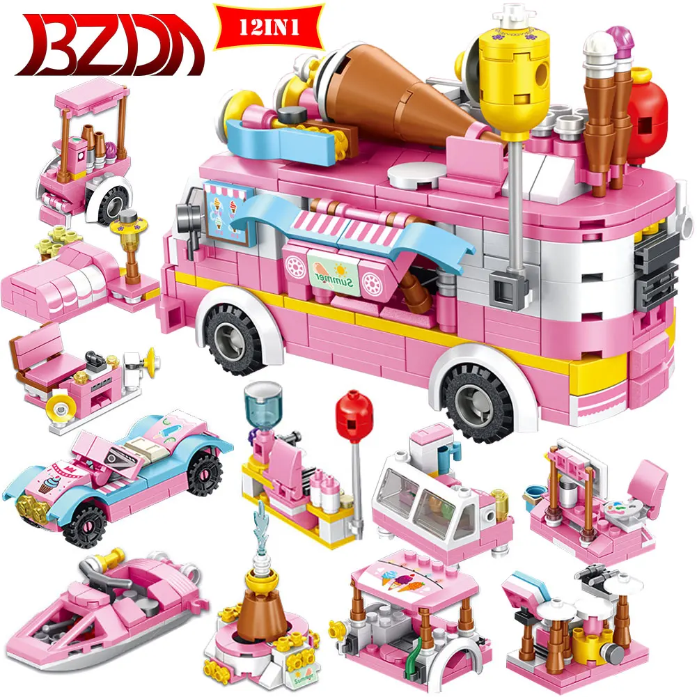BZDA Friends For Girls Ice Cream Car Building Blocks 12 In 1 Pink Cute Truck Action Figures Christmas Gifts Kids Toys 
BZDA Friends For Girls Ice Cream Car Building Blocks 12 In 1 Pink Cute Truck Action Figures Christmas Gifts Kids Toys