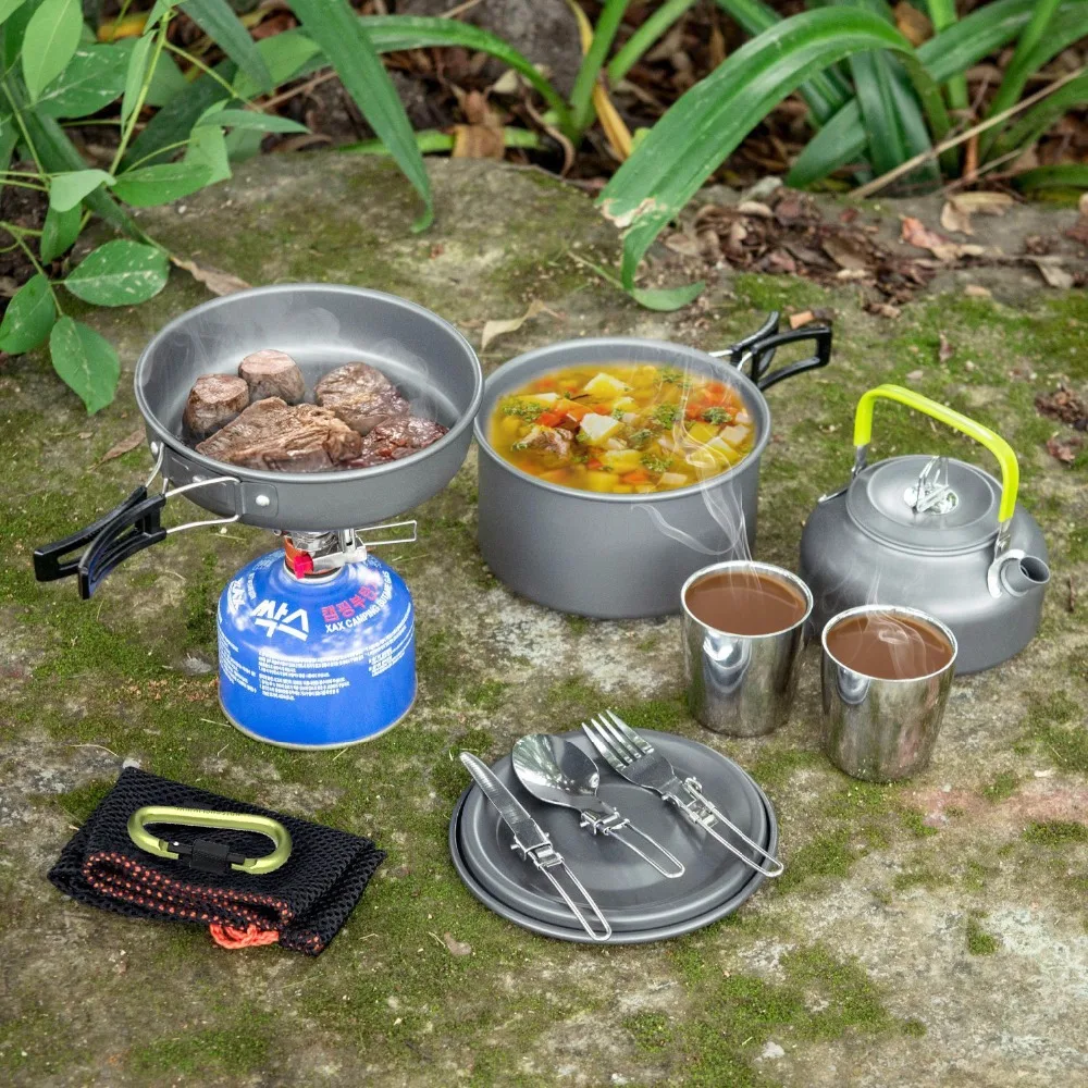 1 Set Outdoor Pots Pans Camping Cookware Picnic Cooking Set Non-stick Tableware With Foldable Spoon Fork Knife Kettle Cup
1 Set Outdoor Pots Pans Camping Cookware Picnic Cooking Set Non-stick Tableware With Foldable Spoon Fork Knife Kettle Cup