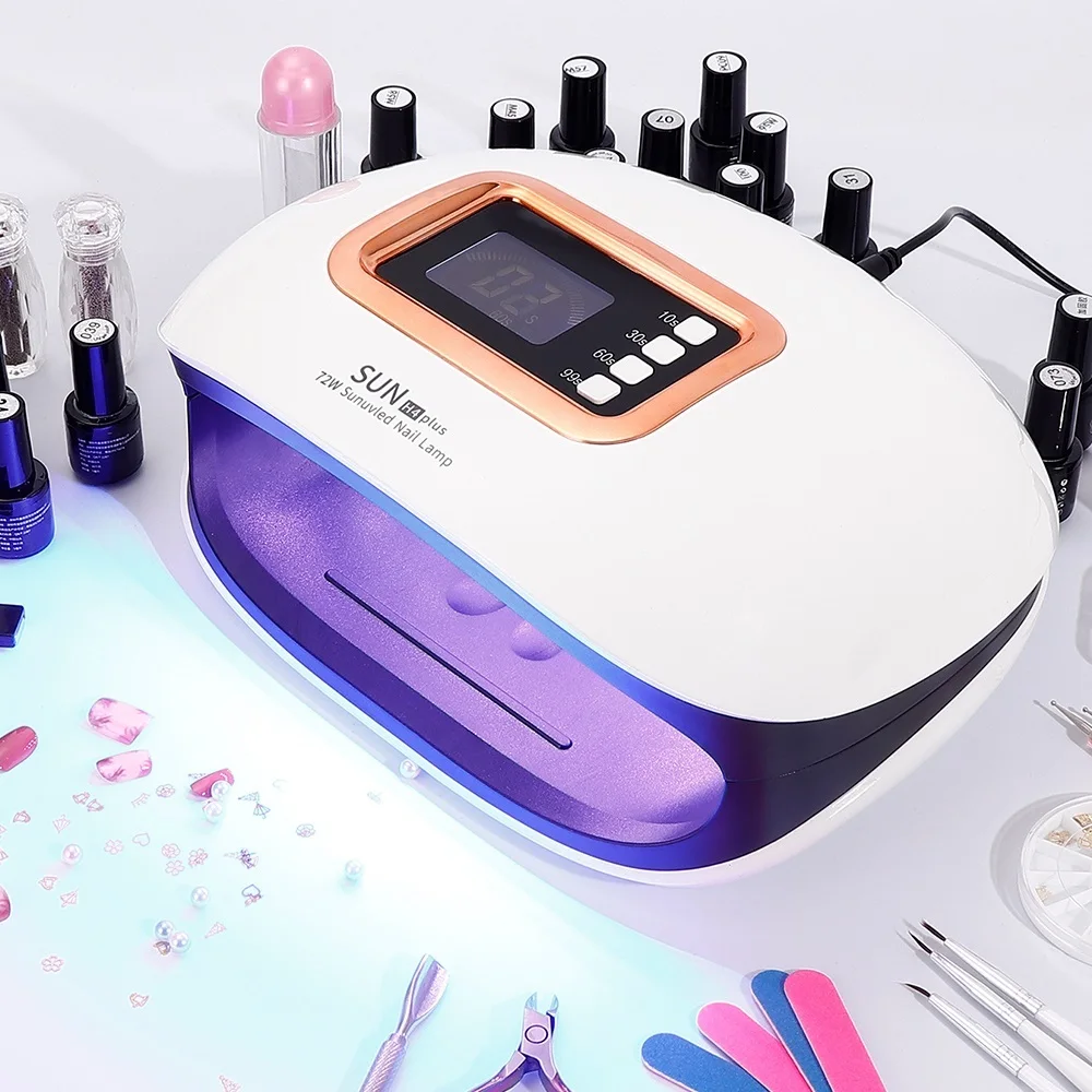 72W UV Lamp LED Nail With 36 LEDs Two Hand Dryer Manicure Curing Gel Polish Auto Sensor Clear Time Display | Красота и здоровье