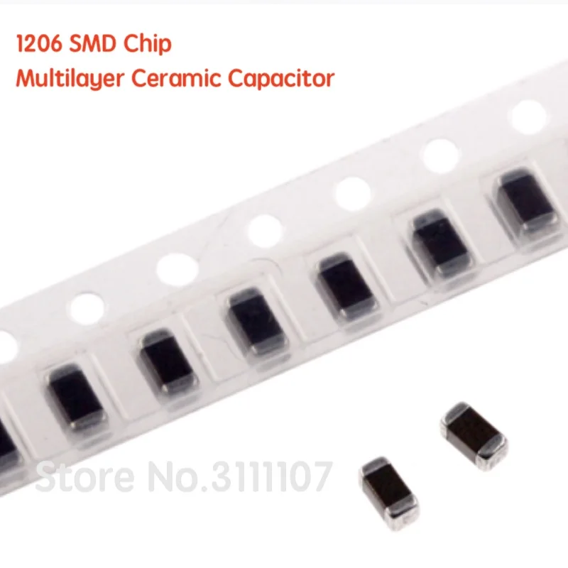 100PCS 1206 SMD Chip Multilayer Ceramic Capacitor 0.5pF-100uF 100pF 1nF 15nF 100nF 0.1uF 1uF 2.2uF 4.7uF 10uF 47uF 104 105 106
100PCS 1206 SMD Chip Multilayer Ceramic Capacitor 0.5pF-100uF 100pF 1nF 15nF 100nF 0.1uF 1uF 2.2uF 4.7uF 10uF 47uF 104 105 106