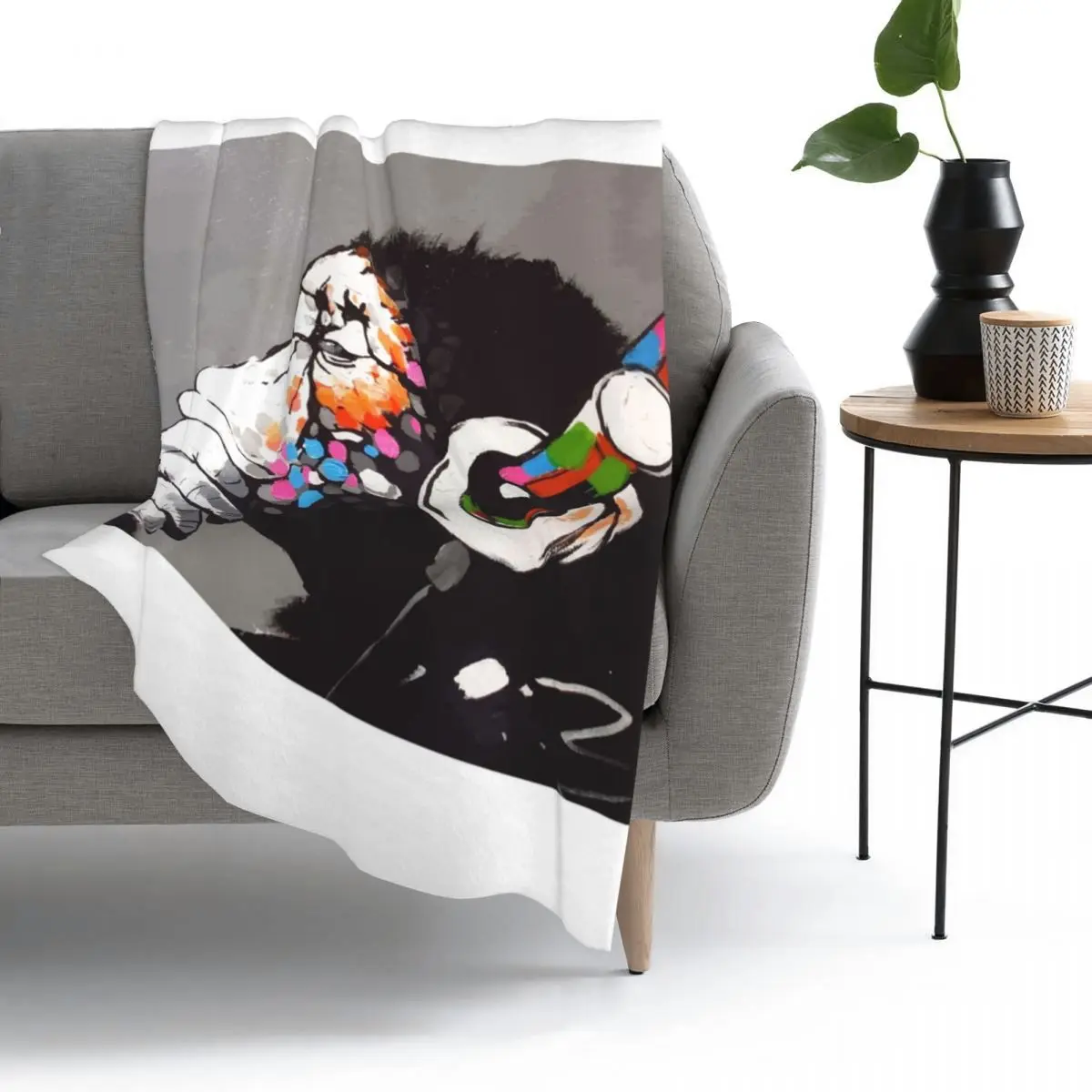 Banksy DJ Monkey Thinker With Headphones Throw Blanket Bed Blanket Sofa blanket flannel Cozy bedding On Home travel Adult child
Banksy DJ Monkey Thinker With Headphones Throw Blanket Bed Blanket Sofa blanket flannel Cozy bedding On Home travel Adult child