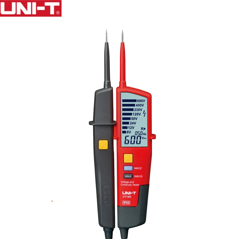 UNI-T AC DC Voltage Continuity Tester 690V Metal Detector Waterproof Test Voltage Meter Pen Full LCD Display RCD Test Multimeter
UNI-T AC DC Voltage Continuity Tester 690V Metal Detector Waterproof Test Voltage Meter Pen Full LCD Display RCD Test Multimeter