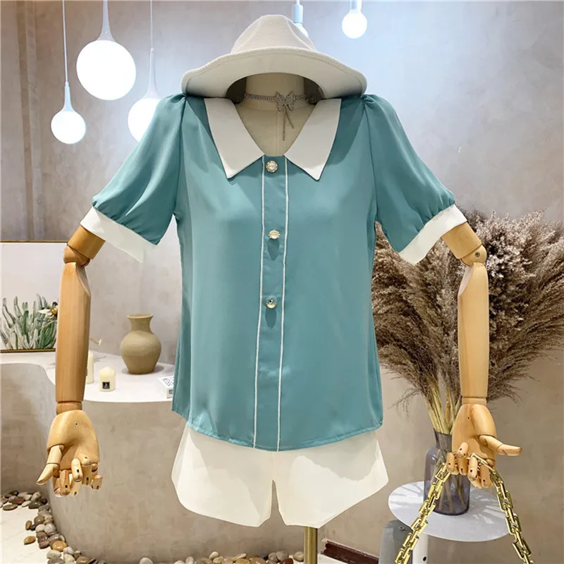 New Women's Clothing Summer 2021 Fashion Design sense Short Sleeve Chiffon shirt Thin loose top 
New Women's Clothing Summer 2021 Fashion Design sense Short Sleeve Chiffon shirt Thin loose top