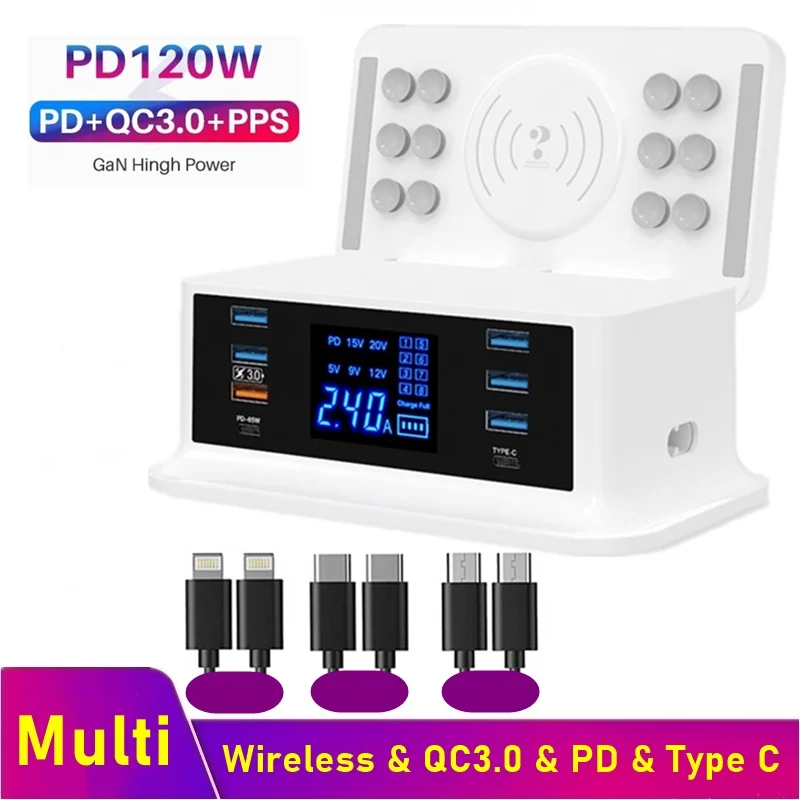 Tongdaytech 120W Multi Usb Quick Charge QC3.0 PD 65W Wireless Charging Charger Station For Macbook Iphone 12 11 X Samsung Xiaomi
Tongdaytech 120W Multi Usb Quick Charge QC3.0 PD 65W Wireless Charging Charger Station For Macbook Iphone 12 11 X Samsung Xiaomi