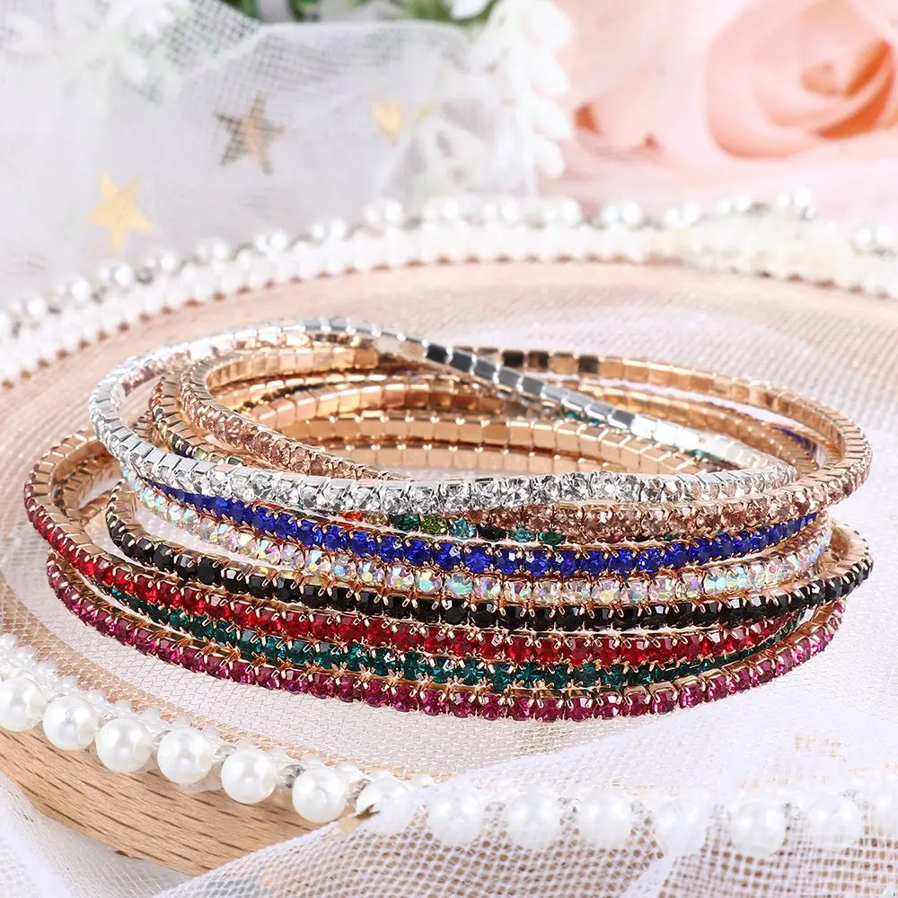 1PC Ladies Transparent Shiny Crystal Bracelet Multicolor Full Rhinestone Elastic Bracelet Women Wristband Bracelet Gift
1PC Ladies Transparent Shiny Crystal Bracelet Multicolor Full Rhinestone Elastic Bracelet Women Wristband Bracelet Gift