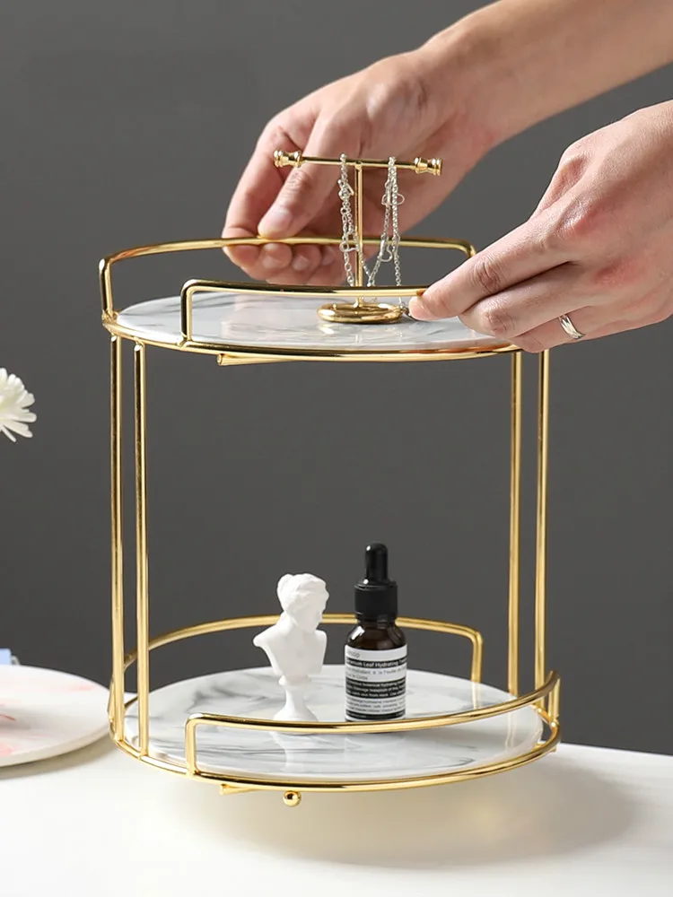 Vanity Tray Double-deck Cosmetics Storage Tray Creative Dressing Table Desktop Racks Princess Finishing Rack Jewelry Tray WF
Vanity Tray Double-deck Cosmetics Storage Tray Creative Dressing Table Desktop Racks Princess Finishing Rack Jewelry Tray WF