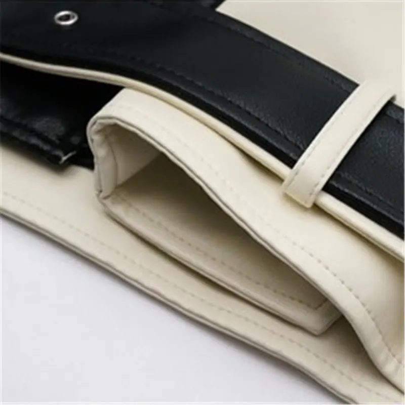 Spring Autumn Lapel Splicing Pu Leather Jacket Women Moto Frenulum Faux Soft Leather Coat Casual Loose Outwear With Belt
Spring Autumn Lapel Splicing Pu Leather Jacket Women Moto Frenulum Faux Soft Leather Coat Casual Loose Outwear With Belt