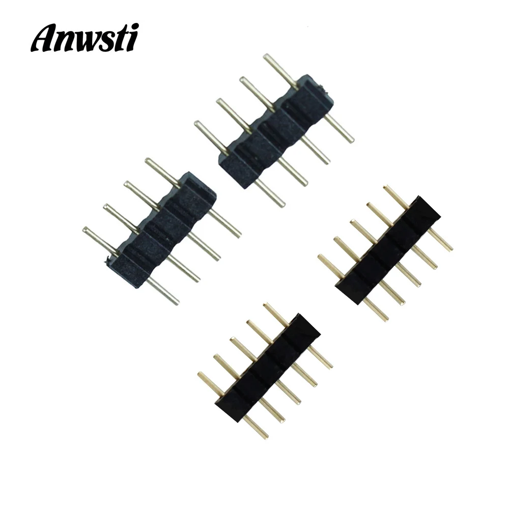 

10pcs Connector Adapter 4 Pin 5 Pin Needle Male Type Double 4Pin RGB 5Pin RGBW for 3528 2835 5050 LED Strip Light Accessories