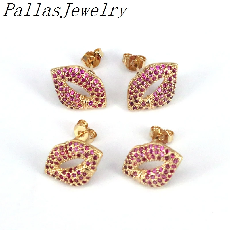 6Pairs, Lip Heart Stud-Earrings CZ Micro Pave Fashion Wedding Jewelry Romantic Gold Color for Girls Women Gift
6Pairs, Lip Heart Stud-Earrings CZ Micro Pave Fashion Wedding Jewelry Romantic Gold Color for Girls Women Gift