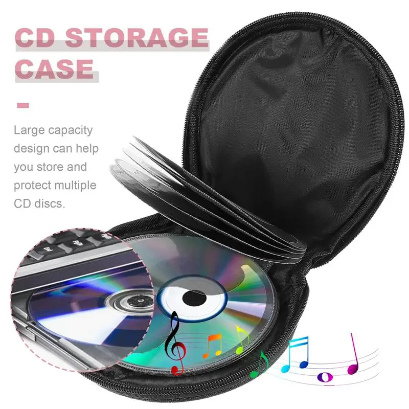 1pc Large-capacity DVD Storage Bag Round Disc Bag Practical Zipper CD Case 
1pc Large-capacity DVD Storage Bag Round Disc Bag Practical Zipper CD Case