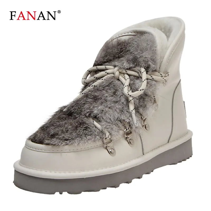 FANAN Luxury Women Ankle Winter Boots Cow Leather Shearling Wool Fur Lined Snow Boots Woman Casual Warm Waterproof Shoes Black
FANAN Luxury Women Ankle Winter Boots Cow Leather Shearling Wool Fur Lined Snow Boots Woman Casual Warm Waterproof Shoes Black