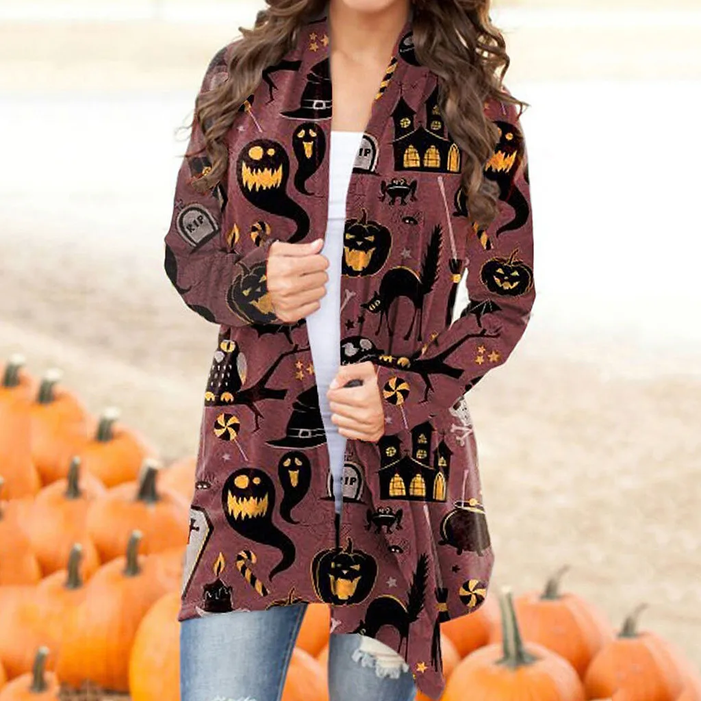 TELOTUNY Halloween Animal Cat Pumpkin Print Cardigan 2021 Fashion Women's Casual Blouse Mid Open Front Jackets
TELOTUNY Halloween Animal Cat Pumpkin Print Cardigan 2021 Fashion Women's Casual Blouse Mid Open Front Jackets