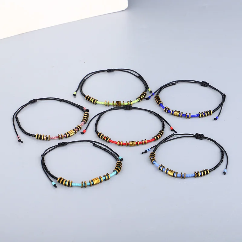 Meetvii Boho Стиль Lucky Small Beads Шарм браслет и для женщин мужчин ручной работы Macarone бусы
