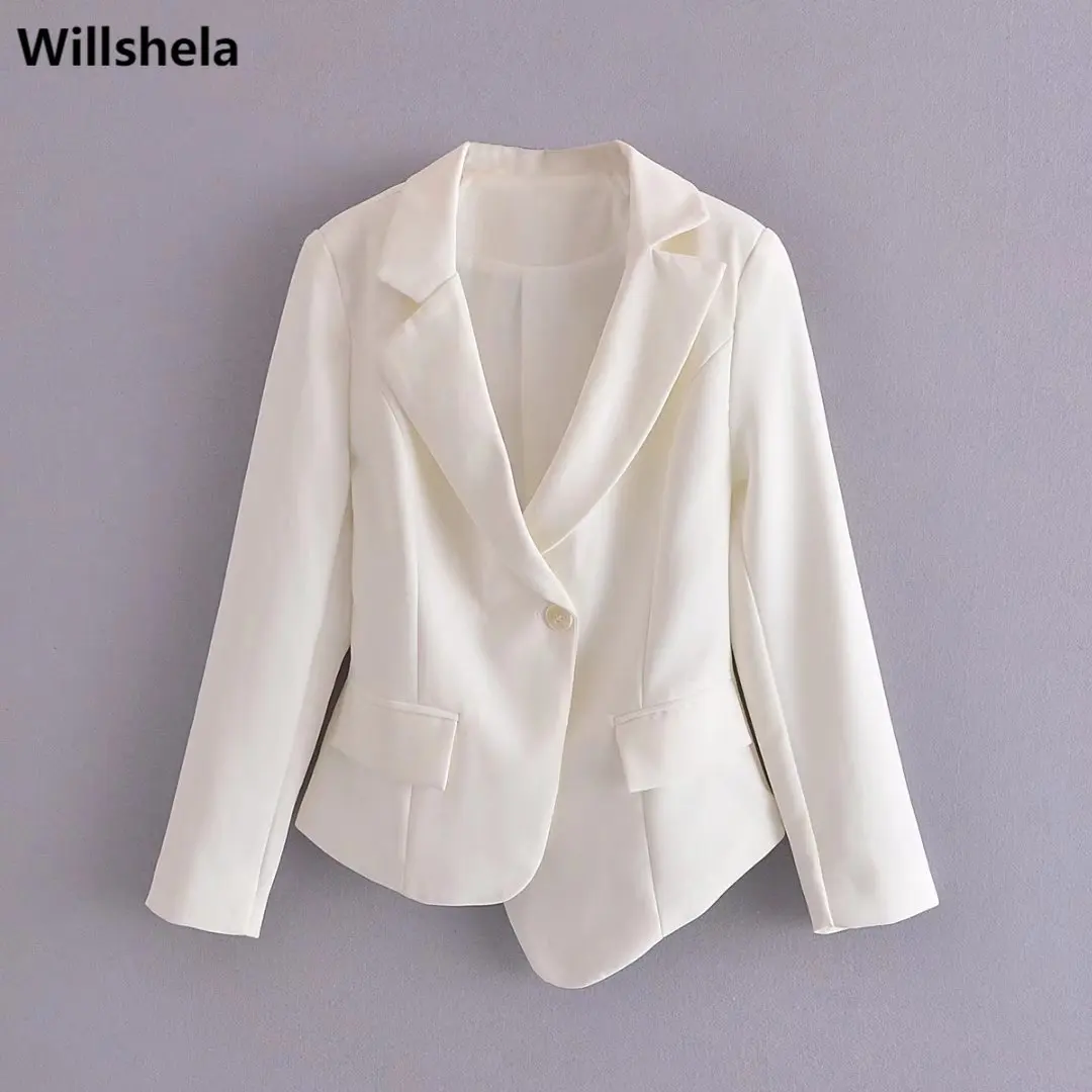 Willshela Women Fashion Single Button Solid Cropped Blazer Vintage Long Sleeves Notched Neck Office Lady Suit
Willshela Women Fashion Single Button Solid Cropped Blazer Vintage Long Sleeves Notched Neck Office Lady Suit