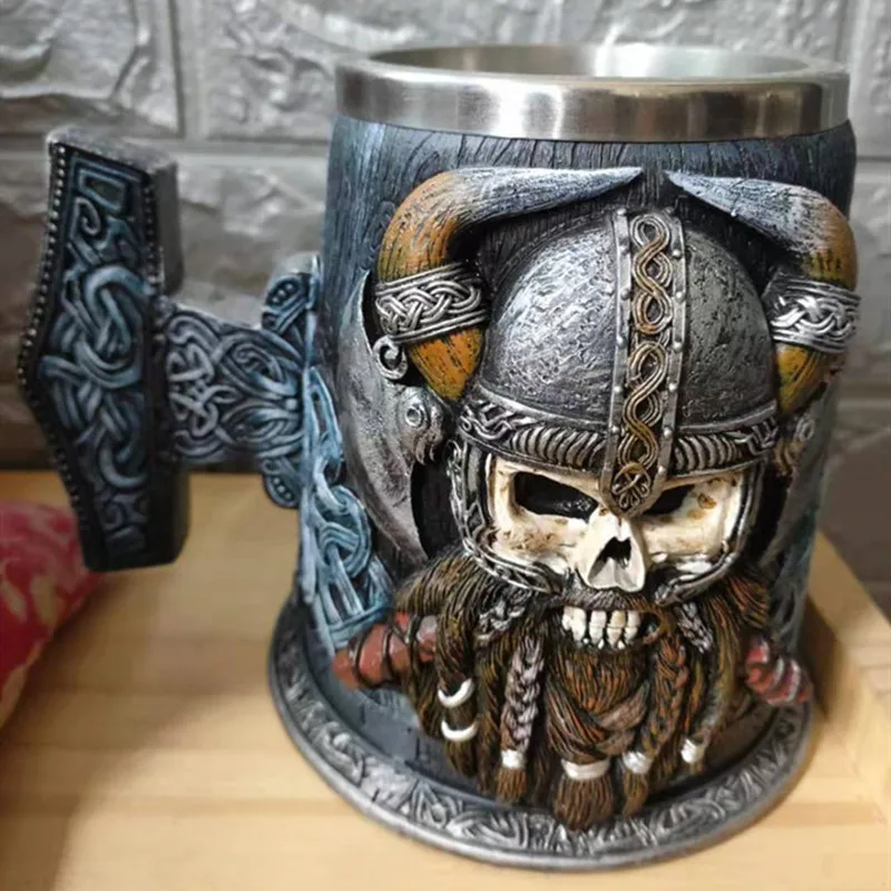 Medieval Viking Beer Mug In Europe and The United States Creative Large Capacity Mug Relief Stainless Steel Bar Beer Mug
Medieval Viking Beer Mug In Europe and The United States Creative Large Capacity Mug Relief Stainless Steel Bar Beer Mug
