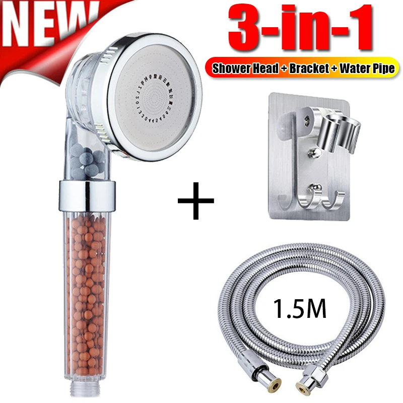 3-in-1 Multifunction Adjustable Jetting Shower Head Bathroom High Pressure Water Saving Filter SPA With Bracket And Shower Hose
3-in-1 Multifunction Adjustable Jetting Shower Head Bathroom High Pressure Water Saving Filter SPA With Bracket And Shower Hose