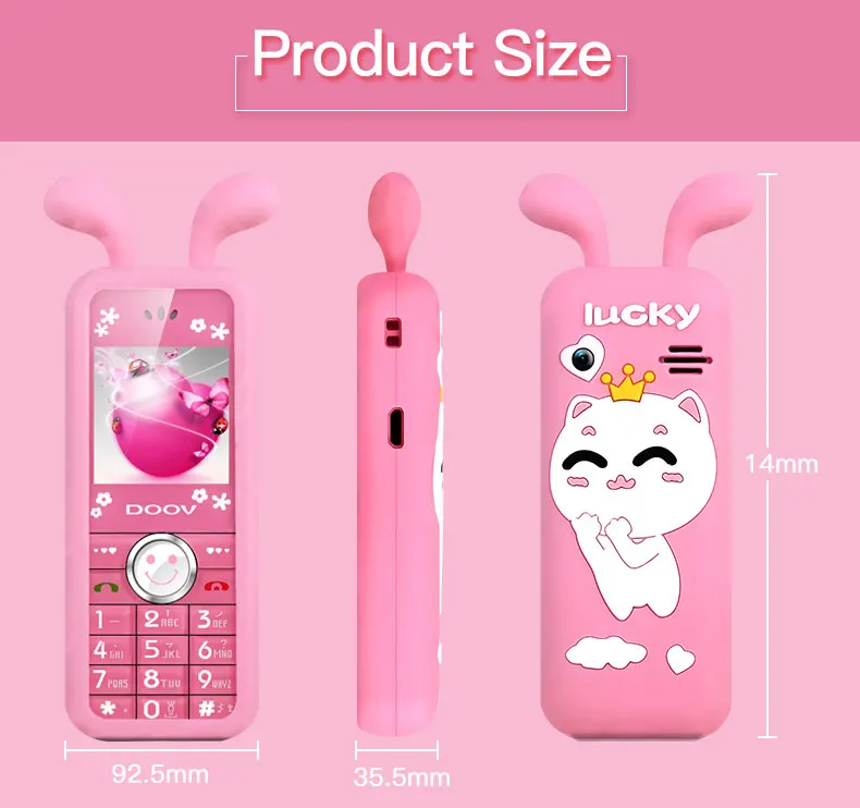 Doov W88 Kids Cartoon Mini Cute Moblie Phone With MP4 Low Radiation FM 1.44 Inch 1500 mAh Story Machine MTK No Game Cellohones
Doov W88 Kids Cartoon Mini Cute Moblie Phone With MP4 Low Radiation FM 1.44 Inch 1500 mAh Story Machine MTK No Game Cellohones