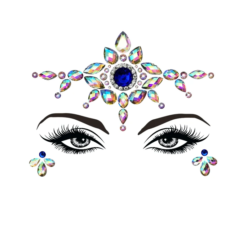 11 Sheet Handpicked Bohemia Tribal Style 3D Crystal Sticker Face And Eye Jewels Forehead Stage Decor Temporary Tattoo | Красота и