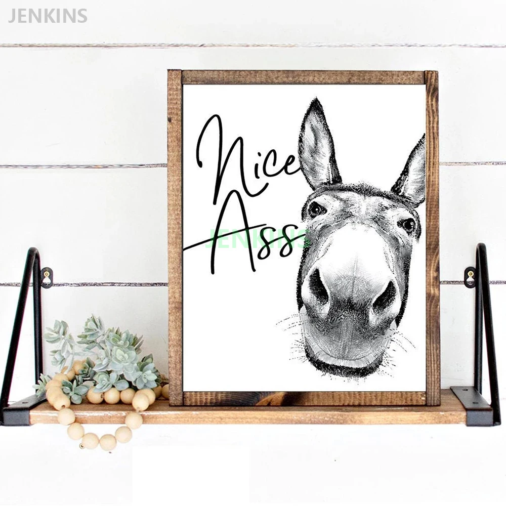 Nice Funny Sign Vintage Donkey Posters and Prints Black White Wall Art Canvas Painting Pictures for Toilet Bathroom Decor
Nice Funny Sign Vintage Donkey Posters and Prints Black White Wall Art Canvas Painting Pictures for Toilet Bathroom Decor