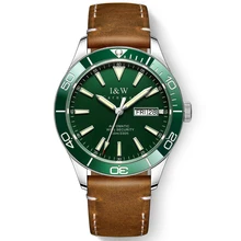 Reloj hombre 10bar Diver Watch Automatic Switzerland I&W Sapphire Military Watch Dual calendar SEIKO Movement Mechanical Watches