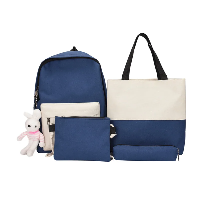 Schoolbag four-piece Japanese college girl Korean college student bag student ins girl trend backpack
Schoolbag four-piece Japanese college girl Korean college student bag student ins girl trend backpack