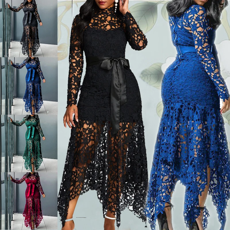 Elegant Vintage Party Sexy Lace Long Dress Plus Size 5XL Women Mesh Hollow Bodycon Blue African Maxi Dress Ladies Vestidos
Elegant Vintage Party Sexy Lace Long Dress Plus Size 5XL Women Mesh Hollow Bodycon Blue African Maxi Dress Ladies Vestidos