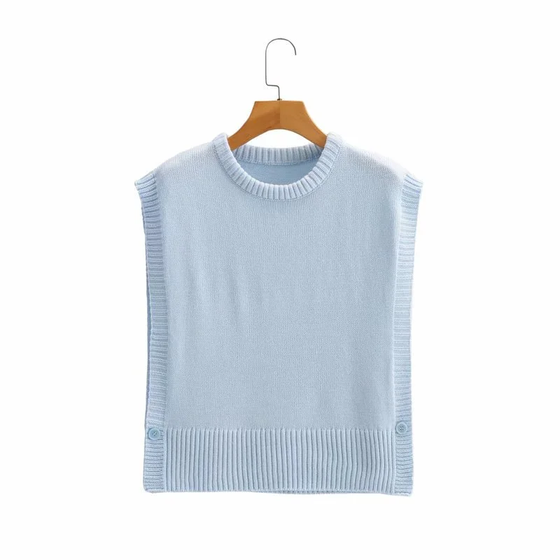 Chu Sau Beauty 2021 Spring Sweater Vest Fashion All-Match Outer Wear Round Neck Pullover Vest Loose Knit Vest With Side Buttons
Chu Sau Beauty 2021 Spring Sweater Vest Fashion All-Match Outer Wear Round Neck Pullover Vest Loose Knit Vest With Side Buttons