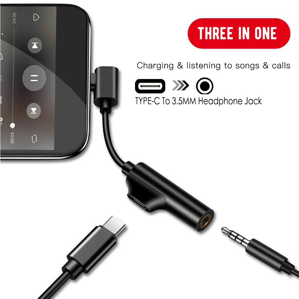 2 In 1 Type C Adapter To 3.5mm Headphone Jack + Charging Supports Audio and Charging USB Type-C Audio Charging for Xiaomi
2 In 1 Type C Adapter To 3.5mm Headphone Jack + Charging Supports Audio and Charging USB Type-C Audio Charging for Xiaomi