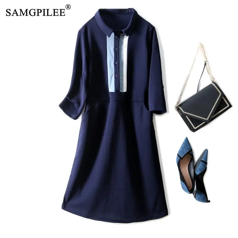 Female Dresses 2021 Casual A-line Patchwork Full Sleeve With Pockets Turn-down Collar Women Dress Elegant Party Dresses Vestidos
Female Dresses 2021 Casual A-line Patchwork Full Sleeve With Pockets Turn-down Collar Women Dress Elegant Party Dresses Vestidos