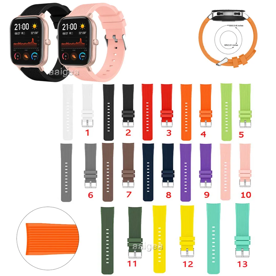 20mm 22mm Silicone Replacement Band Sport Strap forHuami Amazfit GTS 2e GTS2 mini for Huami Amazfit Bip Lite S U GTR 42mm Neo
20mm 22mm Silicone Replacement Band Sport Strap forHuami Amazfit GTS 2e GTS2 mini for Huami Amazfit Bip Lite S U GTR 42mm Neo